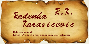 Radenka Karašićević vizit kartica